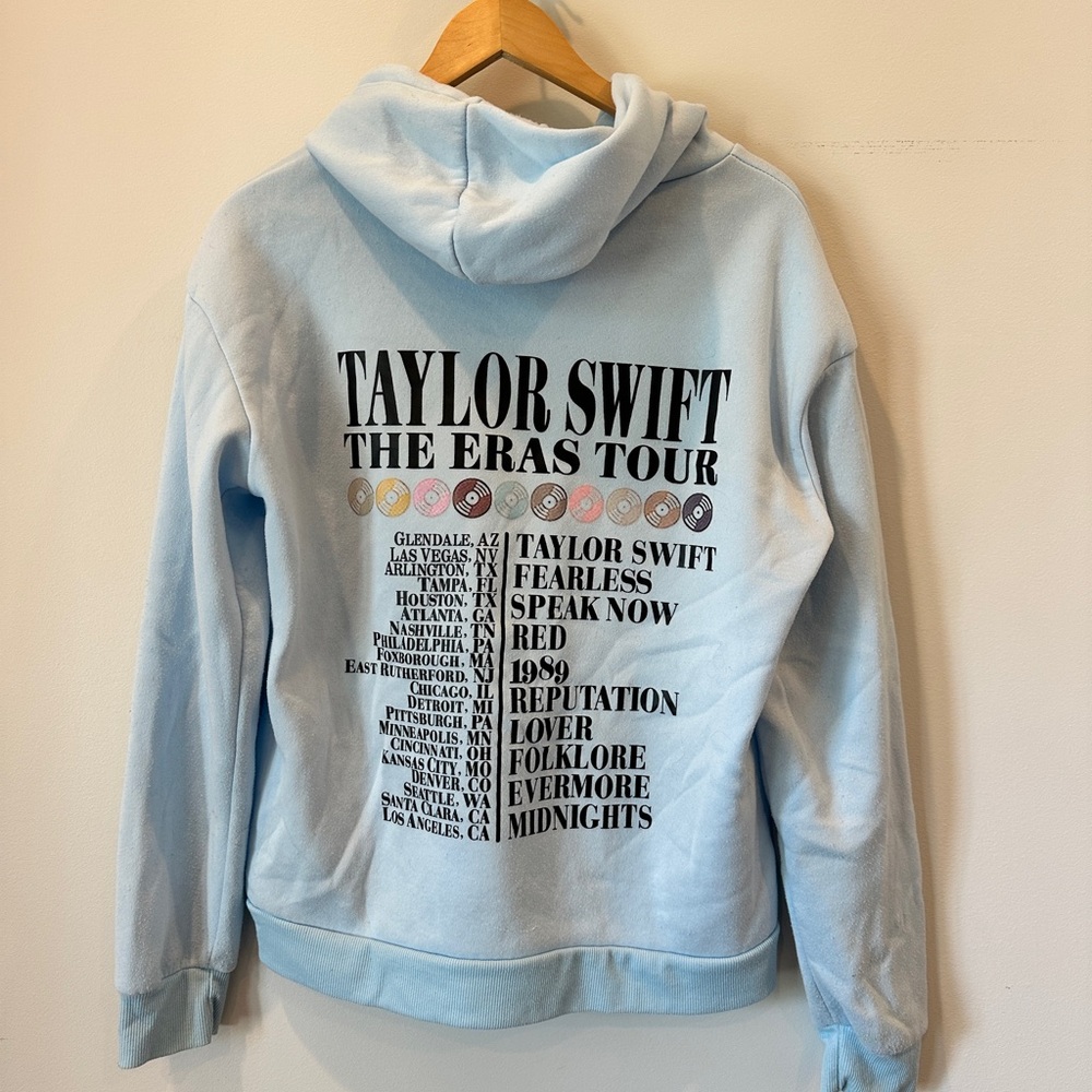 Taylor Swift The Eras Tour Light Blue Hoodie